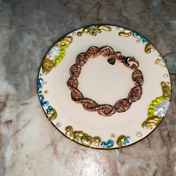 Vintage Milor Bronzo Italia Rope Bracelet 7” | Rose Gold Tone | Signed - Picture 4 of 4